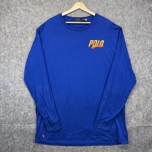 Polo Ralph Lauren Long Sleeve T-Shirt Men's XLT Stacked Logo Blue Classic Fit